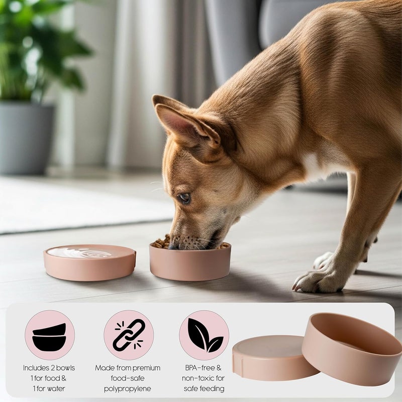 Barkin' Trails Barkin’ Trails Travel Dog Bowls, Portable Outdoor Water, BPA-Free, Food Grade Plastic Dog Travel Bowl, Camping Essentials & Container (Mocha) - Image 4